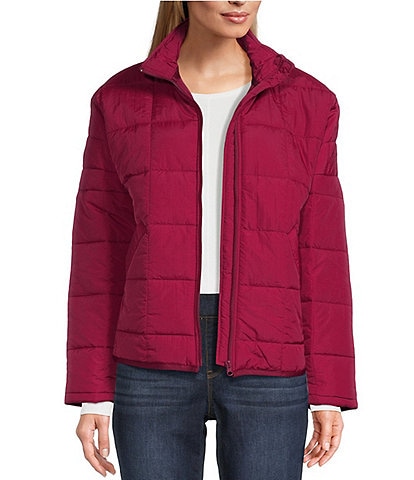 Westbound Long Sleeve Zip Front Quilted Puffer Jacket