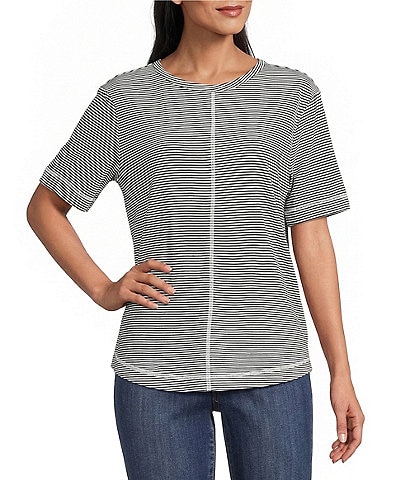 Westbound Nautical Stripe Short Sleeve Crew Neck Top