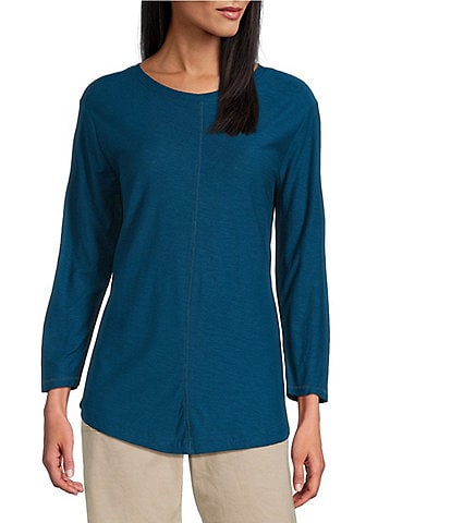 Westbound Petite Size 3/4 Sleeve Knit Crew Neck Top