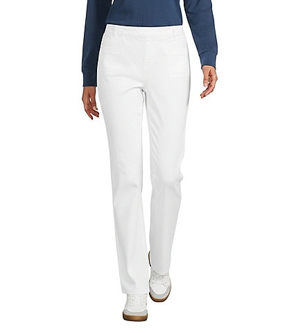 Westbound Petite Size High Rise Patch Pocket Straight Leg Pull-On Pants