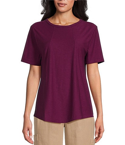 Westbound Petite Size Short Sleeve Solid Knit Tee Shirt