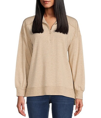 Westbound Petite Size Long Sleeve Baby Terry Knit Pullover