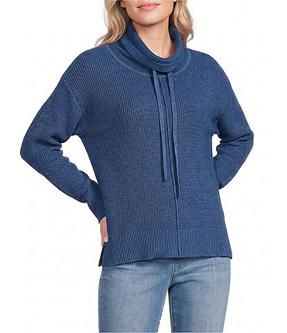 Westbound Petite Size Long Sleeve Cowl Neck Sweater