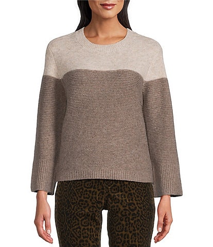 Westbound Petite Size Long Sleeve Crew Neck Sweater