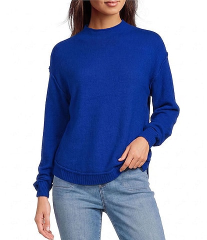 Westbound Petite Size Long Sleeve Mock Neck Sweater