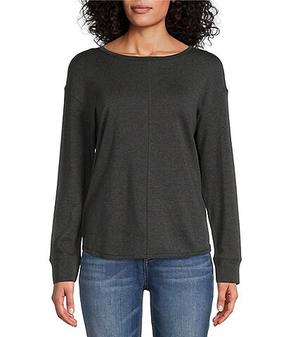 Westbound Petite Size Long Sleeve Round Neck Knit Tee