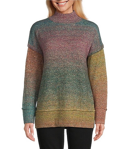 Westbound Petite Size Ombre Long Sleeve Turtleneck Sweater