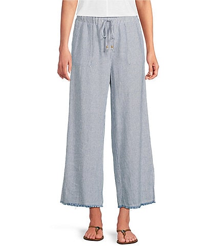 Westbound Petite Size Pull On Linen Blend Pants
