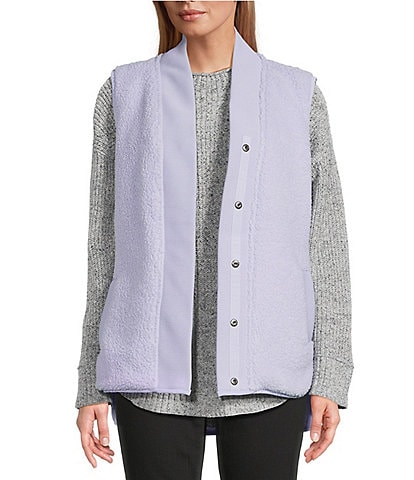 Westbound Petite Size Reversible V-Neck Open Front Vest