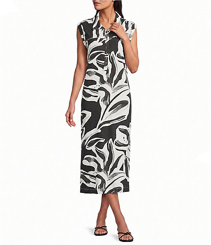 Westbound Petite Size Sleeveless Collared Dress