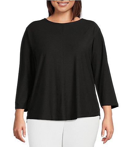 Investments Plus Size Soft Separates Reversible Crew to Scoop Neck