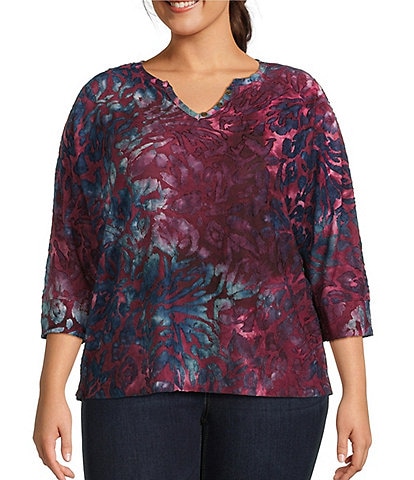 Westbound Plus Size 3/4 Sleeve Blouse