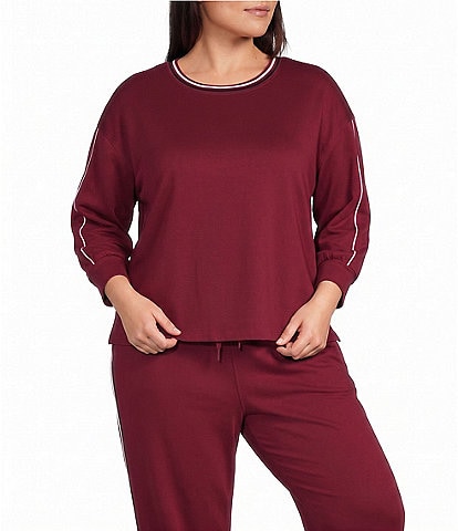 Westbound Plus Size 3/4 Sleeve Crew Neck Knit Top