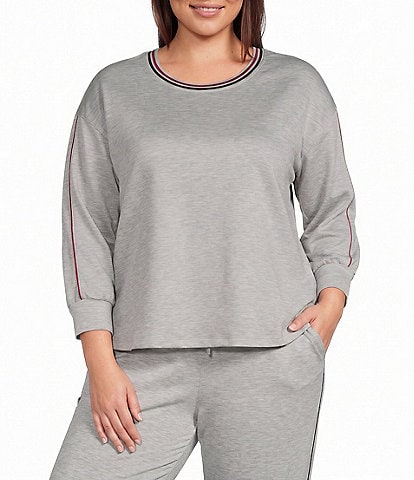 Westbound Plus Size 3/4 Sleeve Crew Neck Knit Top