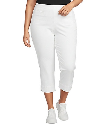 Westbound Plus Size Cotton Blend High Rise Crop Pants