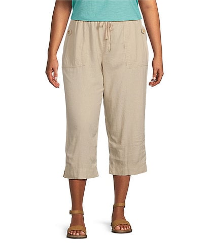 Westbound Plus Size Crop High Rise Pull-On Utility Pants