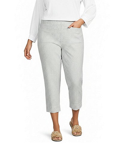 Westbound Plus Size Herringbone High Rise Crop Pants