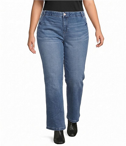 Westbound Plus Size High Rise Column Leg Pants