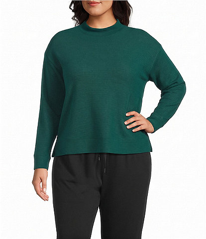 Westbound Plus Size Knit Long Sleeve Mock Neck Top