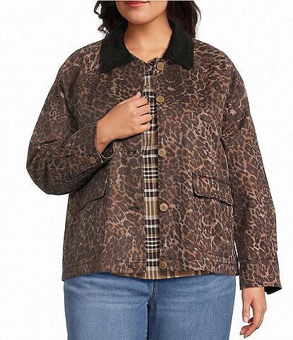 Westbound Plus Size Long Sleeve Button Front Barn Jacket