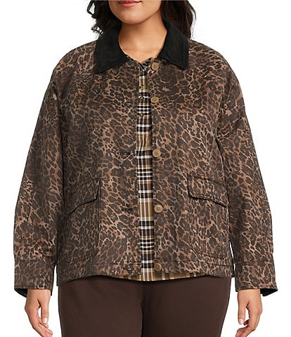 Westbound Plus Size Long Sleeve Button Front Barn Jacket
