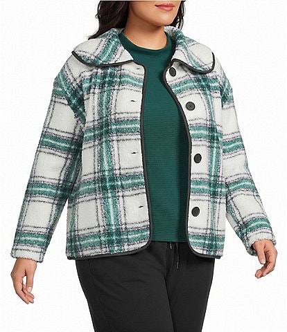 Westbound Plus Size Long Sleeve Button Front Jacket