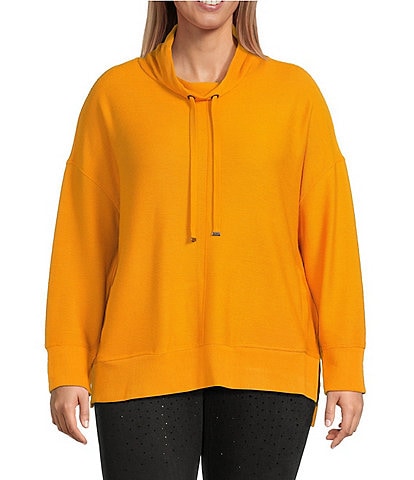 Westbound Plus Size Long Sleeve Funnel Neck Knit Pullover