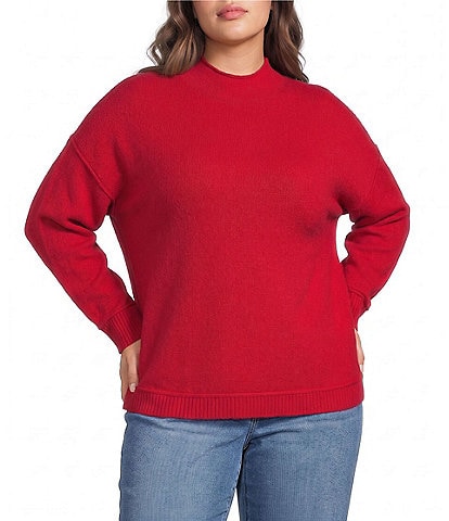 Westbound Plus Size Long Sleeve Mock Neck Sweater