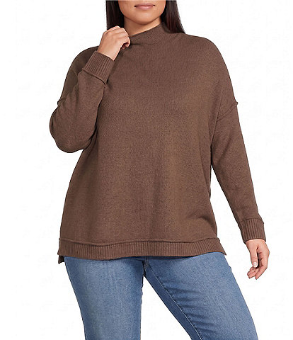 Westbound Plus Size Long Sleeve Mock Neck Sweater