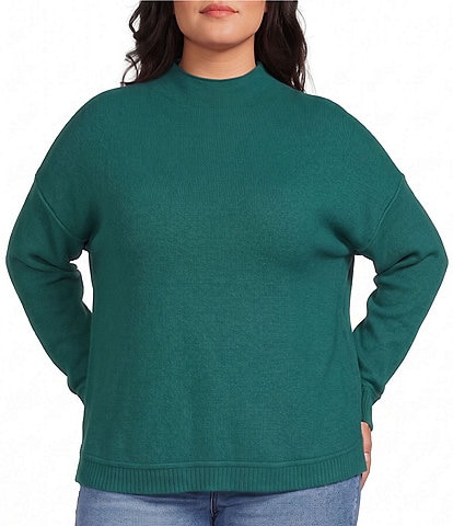Westbound Plus Size Long Sleeve Mock Neck Sweater
