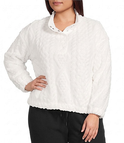 Westbound Plus Size Long Sleeve Pullover Mock Neck Jacket