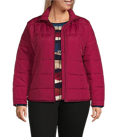 Westbound Plus Size Long Sleeve Zip Front Quilted Jacket