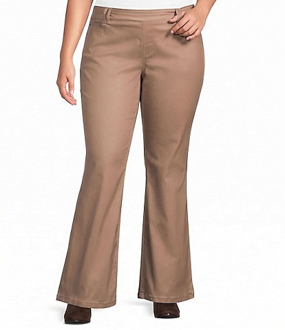 Westbound Plus Size Pull-On Mid Rise Flare Leg Pants