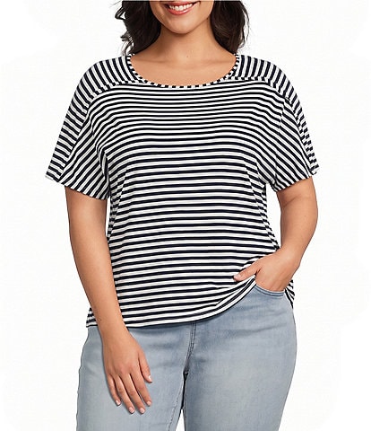 Westbound Plus Size Short Sleeve Crew Neck Top