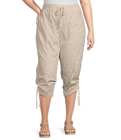 Westbound Plus Size the WEEKEND Mid Rise Pull On Cargo Crop Pant