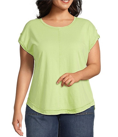 Westbound Plus Size Twist Sleeve Crew Neck Top