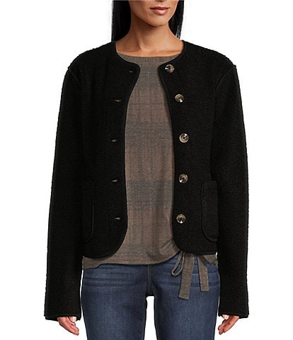 Westbound Reversible Collarless Button Front Jacket