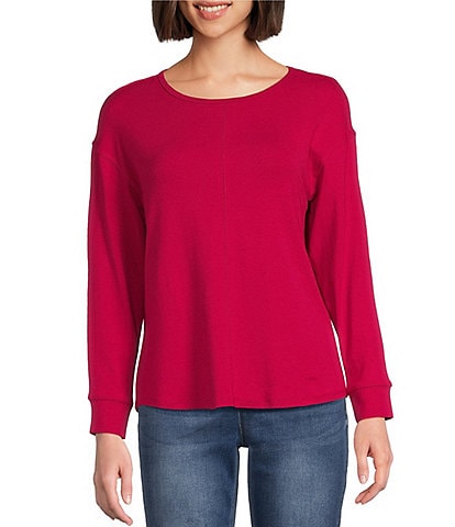 Westbound Round Neck Long Sleeve Knit Tee Shirt