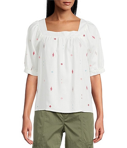 Westbound Short Sleeve Square Neck Top