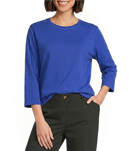 Westbound Perfect Outfit Picks Solid 3/4 Sleeve Crew Neck Top