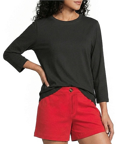 Westbound Perfect Outfit Picks Solid 3/4 Sleeve Crew Neck Top