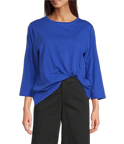 Westbound Perfect Outfit Picks Solid 3/4 Sleeve Crew Neck Top