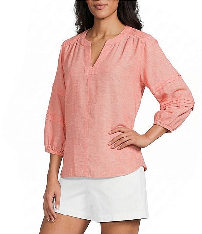 Westbound Solid 3/4 Sleeve V-Neck Top