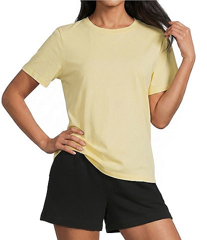 Westbound Solid Short Sleeve Crew Neck Top