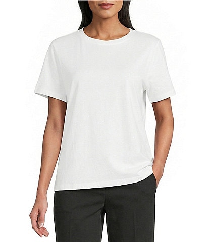 Westbound Solid Short Sleeve Crew Neck Top