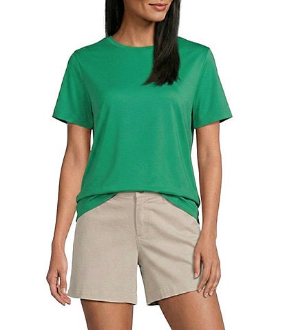 Westbound Solid Short Sleeve Crew Neck Top