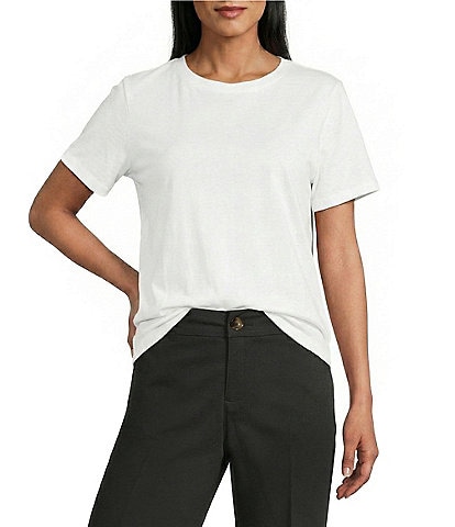 Westbound Solid Short Sleeve Crew Neck Top