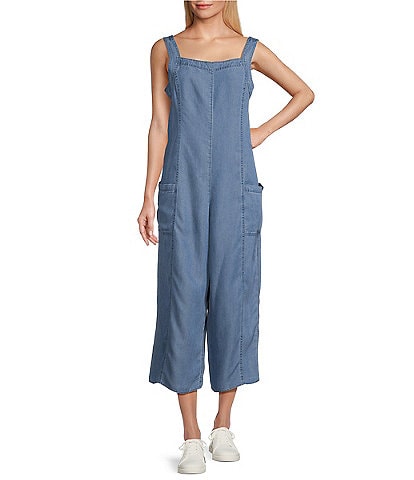Westbound Square Neck Sleeveless Wide Leg Jumpsuit