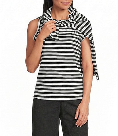 Westbound Stripe Print Crew Neck Tank