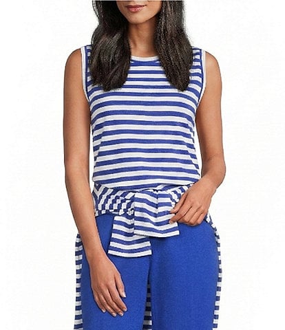 Westbound Stripe Print Crew Neck Tank